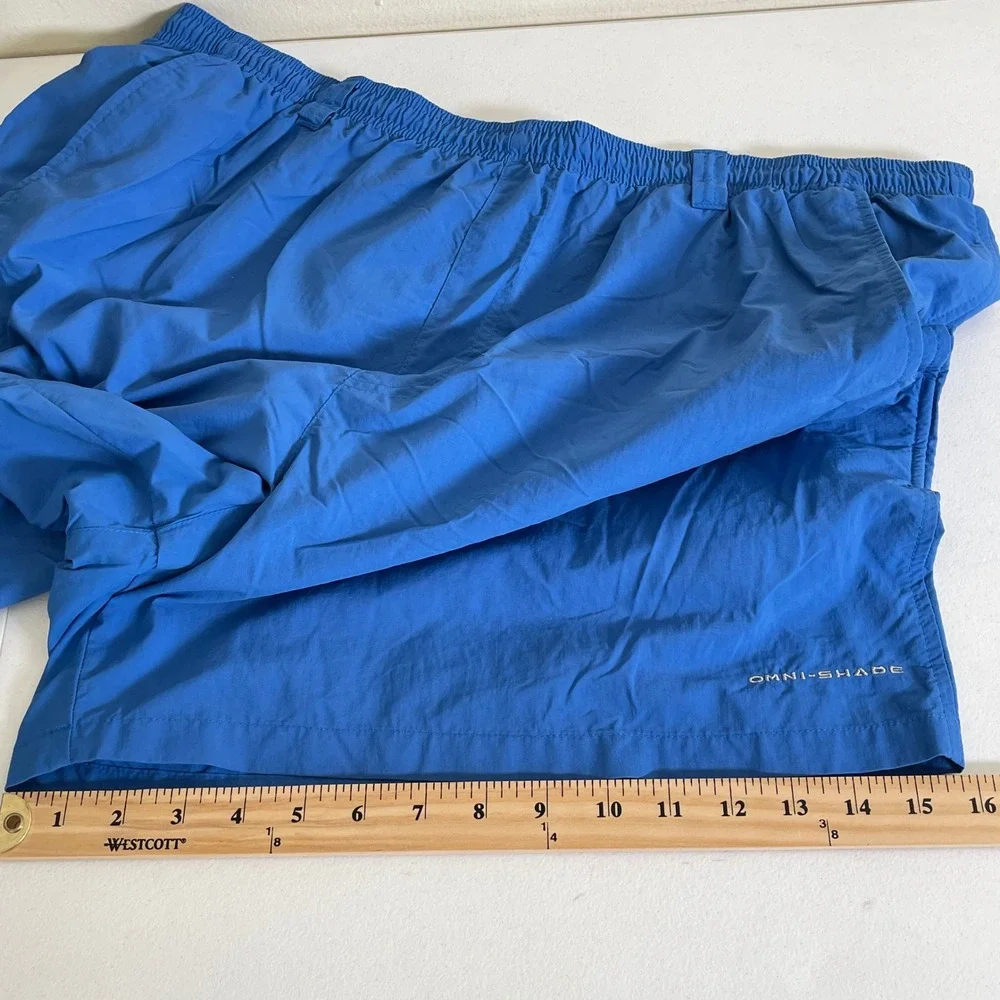 Columbia PFG Backcast‎ III Men XXL Blue Omni-Shade Water Shorts Trunks Outdoor